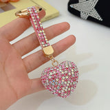 Crystal Heart Keyring Chain Bling Shining Keychain