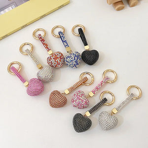 Crystal Heart Keyring Chain Bling Shining Keychain