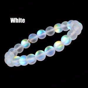 Colorful Glitter Stone Crystal Bracelet Moonstone Frosted Glossy Glass Bracelet
