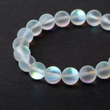 Colorful Glitter Stone Crystal Bracelet Moonstone Frosted Glossy Glass Bracelet