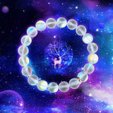 Colorful Glitter Stone Crystal Bracelet Moonstone Frosted Glossy Glass Bracelet