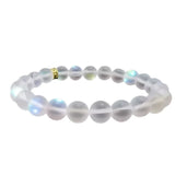 Colorful Glitter Stone Crystal Bracelet Moonstone Frosted Glossy Glass Bracelet
