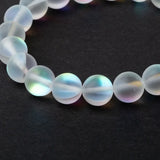 Colorful Glitter Stone Crystal Bracelet Moonstone Frosted Glossy Glass Bracelet
