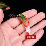 Colorful Jade Wolf Tooth Pendant Necklace Hand-Carved