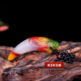 Colorful Jade Wolf Tooth Pendant Necklace Hand-Carved