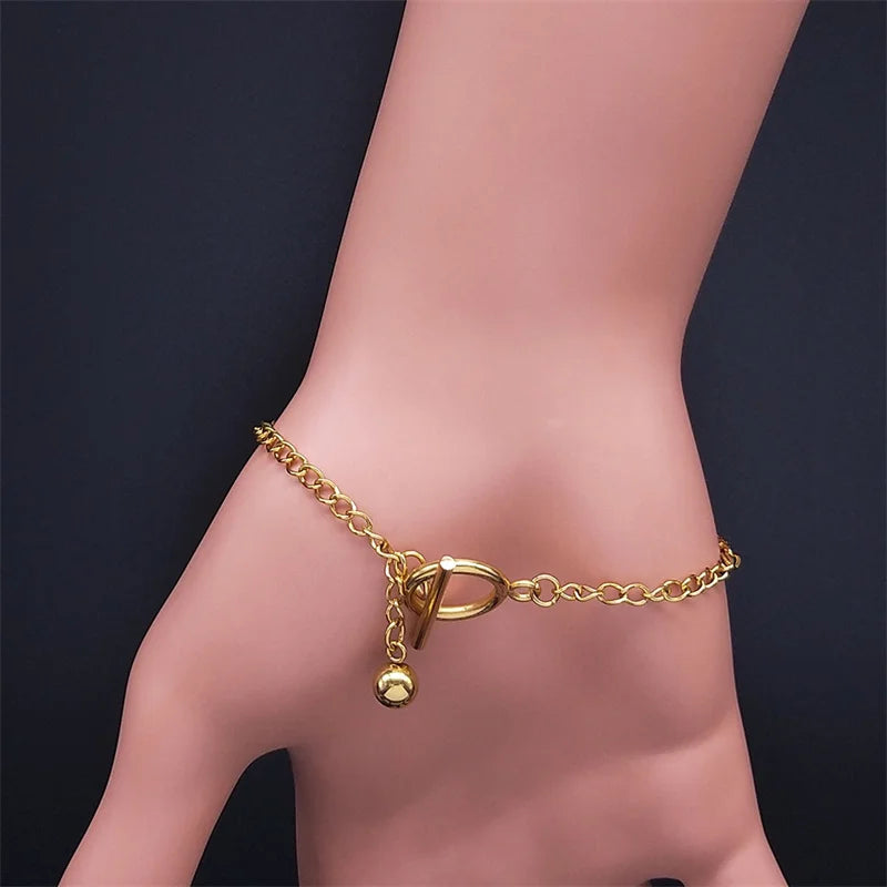 Opal Beads Chain Bracelet Stainless Steel Boho Jewelry