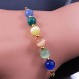 Opal Beads Chain Bracelet Stainless Steel Boho Jewelry