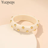 Colorful Resin Thin Bangles With Charms Bracelets Bangle