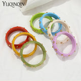 Colorful Resin Thin Bangles With Charms Bracelets Bangle