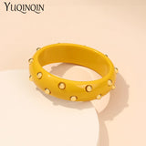 Colorful Resin Thin Bangles With Charms Bracelets Bangle