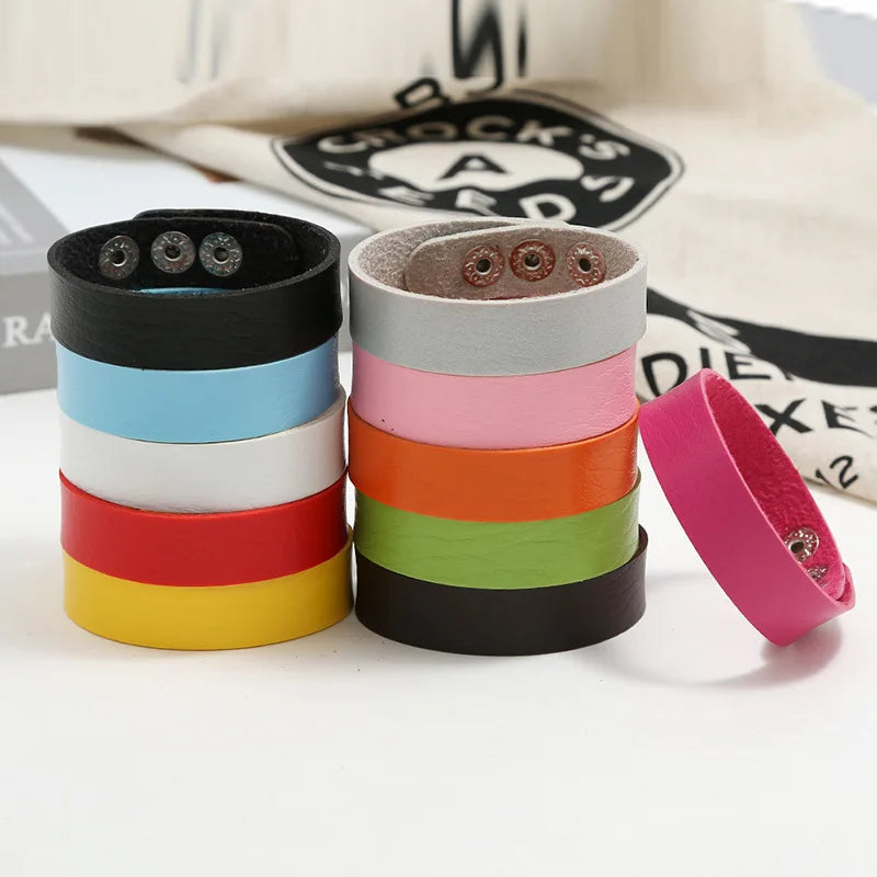 Colorful Leather Belt Bracelets Couple Wristbands