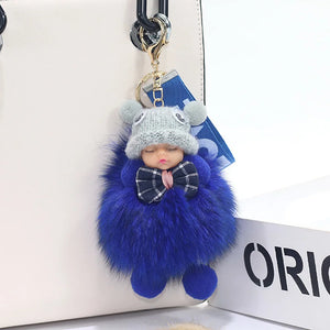 Colorful Baby Doll Keychain Hair Ball Bag Pendant