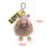Colorful Baby Doll Keychain Hair Ball Bag Pendant