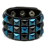 Colorful Square Rivets PU Leather Cuff Bracelet Punk Bangle