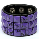 Colorful Square Rivets PU Leather Cuff Bracelet Punk Bangle