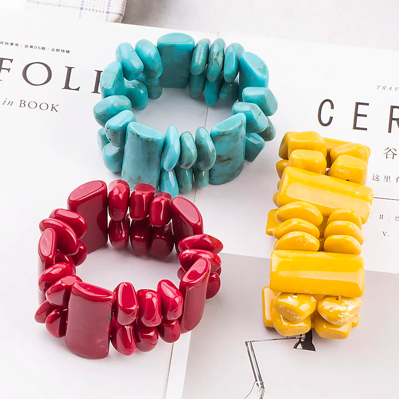 Colorful Stretch Wide Bracelets for Women