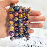 Colorful Tiger Eyes Beads Bracelet Men Charm Natural Stone Braslet