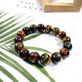 Colorful Tiger Eyes Beads Bracelet Men Charm Natural Stone Braslet