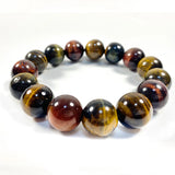 Colorful Tiger Eyes Beads Bracelet Men Charm Natural Stone Braslet
