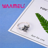 Colorful Crystal Rainbow CZ 925 Silver Bridal Wedding Ring