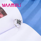 Colorful Crystal Rainbow CZ 925 Silver Bridal Wedding Ring