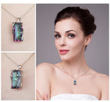 Geometric Cut Diamond Pendant Necklace 925 Silver Wedding Jewelry