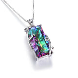 Geometric Cut Diamond Pendant Necklace 925 Silver Wedding Jewelry