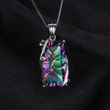 Geometric Cut Diamond Pendant Necklace 925 Silver Wedding Jewelry