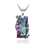 Geometric Cut Diamond Pendant Necklace 925 Silver Wedding Jewelry
