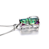 Geometric Cut Diamond Pendant Necklace 925 Silver Wedding Jewelry