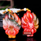 Fox Jade Pendant Necklace Chinese Hand-Carved Luck Amulet