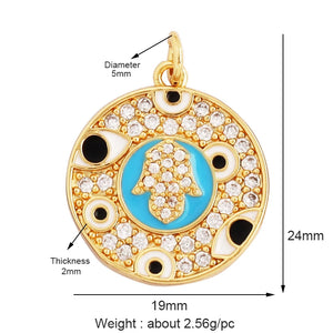 Evil Eye Hand Charm Pendant Necklace