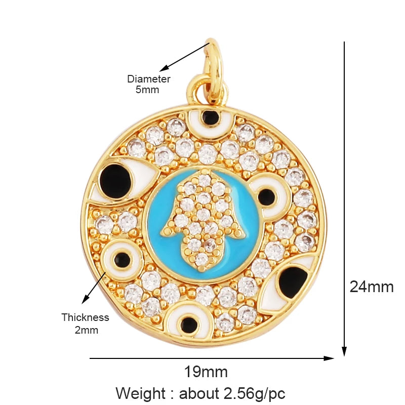 Evil Eye Hand Charm Pendant Necklace