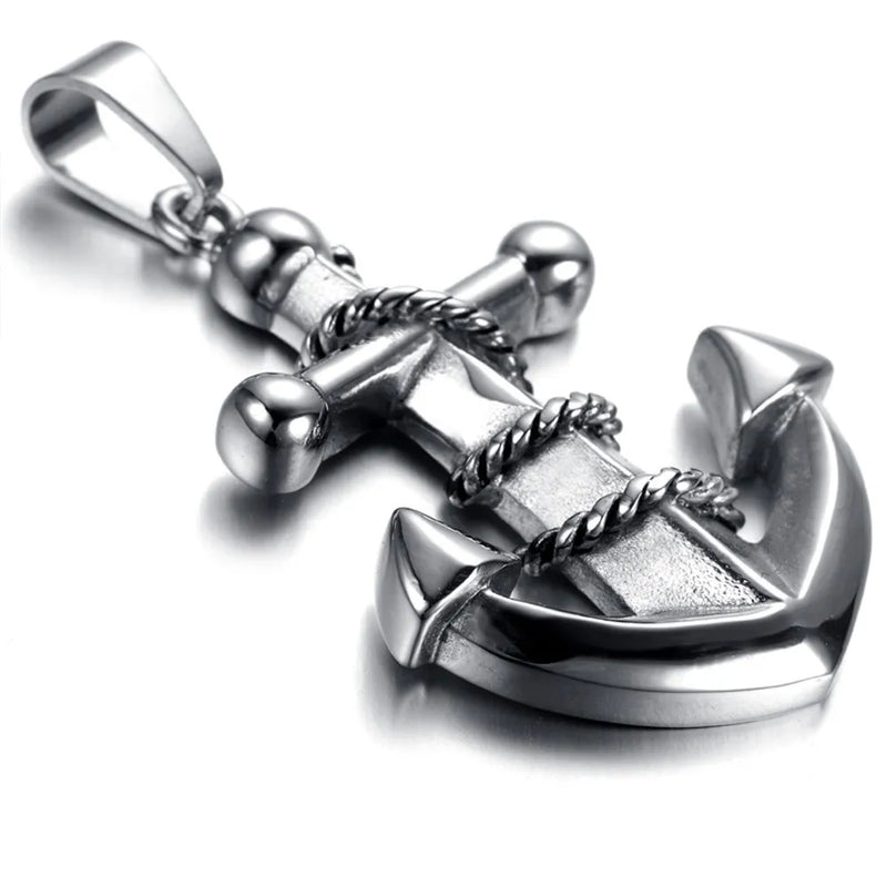 Men's Stainless Steel Anchor Charm Pendant