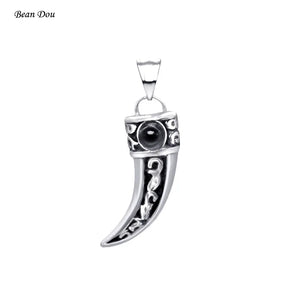 Men's Wolf Tooth Pendant Necklace Titanium Steel Jewelry Gift