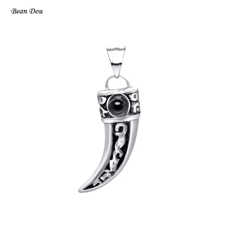 Men's Wolf Tooth Pendant Necklace Titanium Steel Jewelry Gift