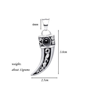 Men's Wolf Tooth Pendant Necklace Titanium Steel Jewelry Gift