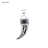 Men's Wolf Tooth Pendant Necklace Titanium Steel Jewelry Gift