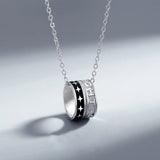 Ring Pendant Necklace Silver Long Chain Pendant Jewelry Men/Women