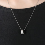 Ring Pendant Necklace Silver Long Chain Pendant Jewelry Men/Women