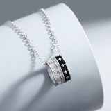 Ring Pendant Necklace Silver Long Chain Pendant Jewelry Men/Women