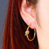 Copper Alloy Hoop Earrings Retro Geometric Statement Jewelry Party Metal