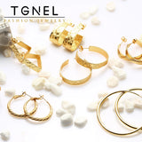 Copper Alloy Hoop Earrings Retro Geometric Statement Jewelry Party Metal