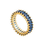 Copper Gold-Plated Baguette CZ Crystal Stone Ring