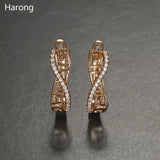 Copper Zirconia Stud Earrings Wedding Jewelry