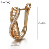 Copper Zirconia Stud Earrings Wedding Jewelry