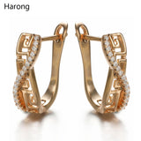 Copper Zirconia Stud Earrings Wedding Jewelry