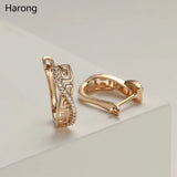 Copper Zirconia Stud Earrings Wedding Jewelry