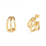 Vintage Copper Zircon Bee Lightning Earrings Punk Circle Hoop E