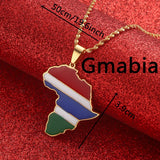Gambia Africa Map Pendant Necklace Unisex Plated Charm Jewelry